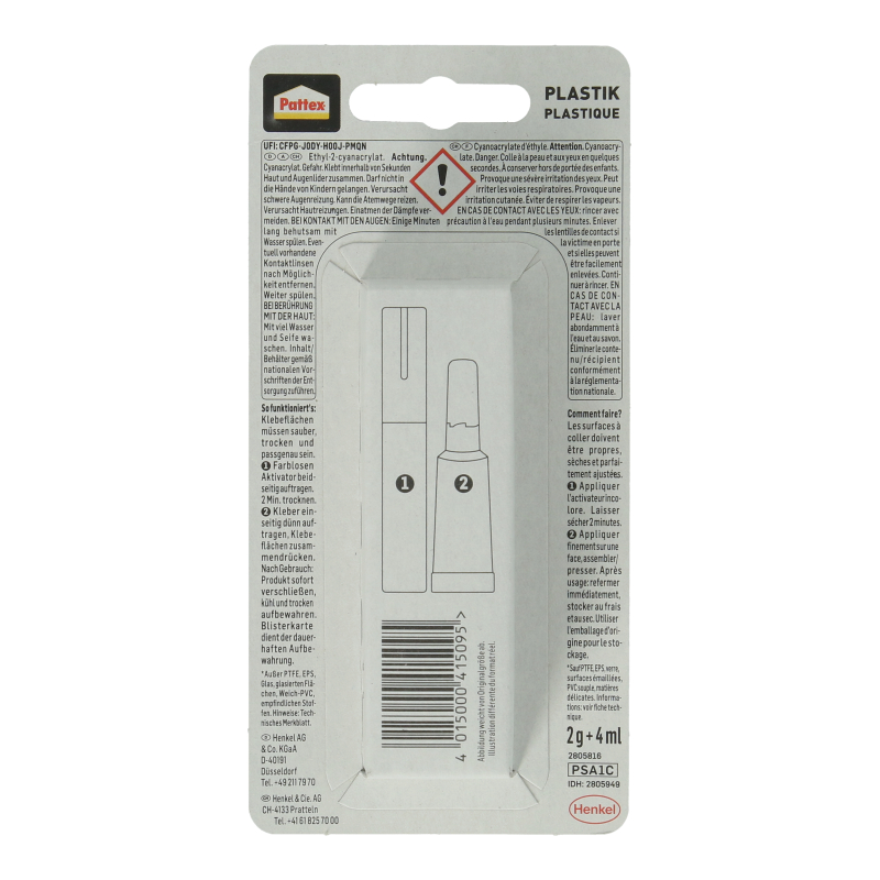 Sekundenkleber Plastix Flüssig Pattex (4ml/2g)