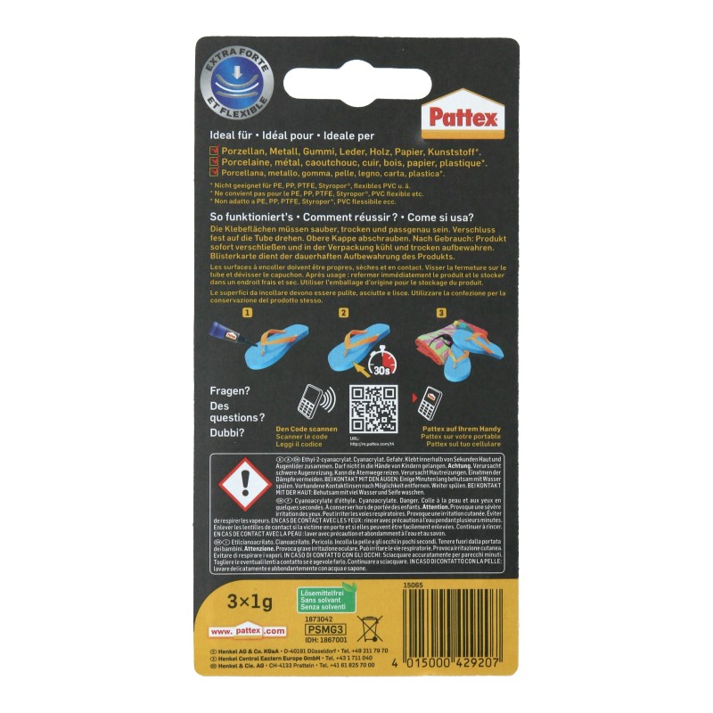 Sekundenkleber Ultra Gel Mini Trio Pattex (3x1g)