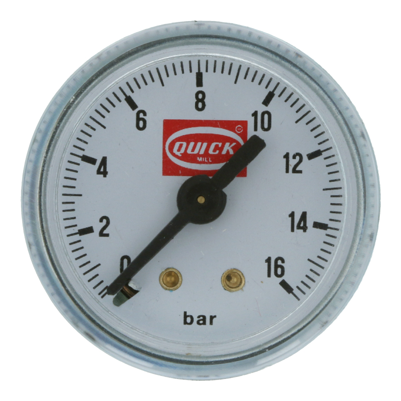 Manometer (Pumpe 0-16 bar / Weiß / Original) für Quickmill Espressomaschinen
