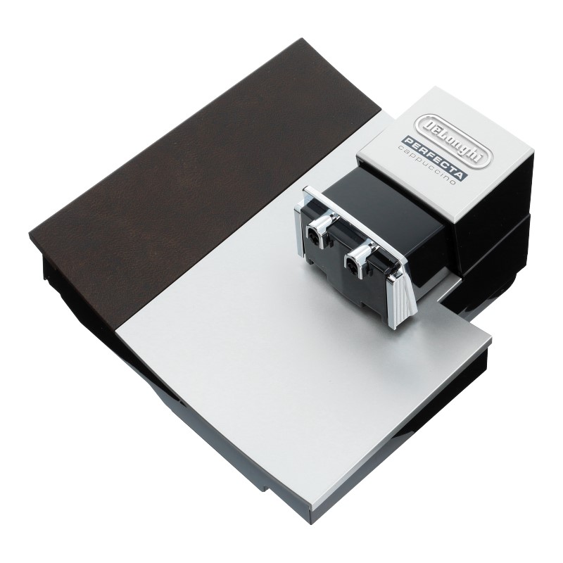 Tür kpl. (Silber / Leder) mit Kaffeeauslauf DeLonghi ESAM 5500.P