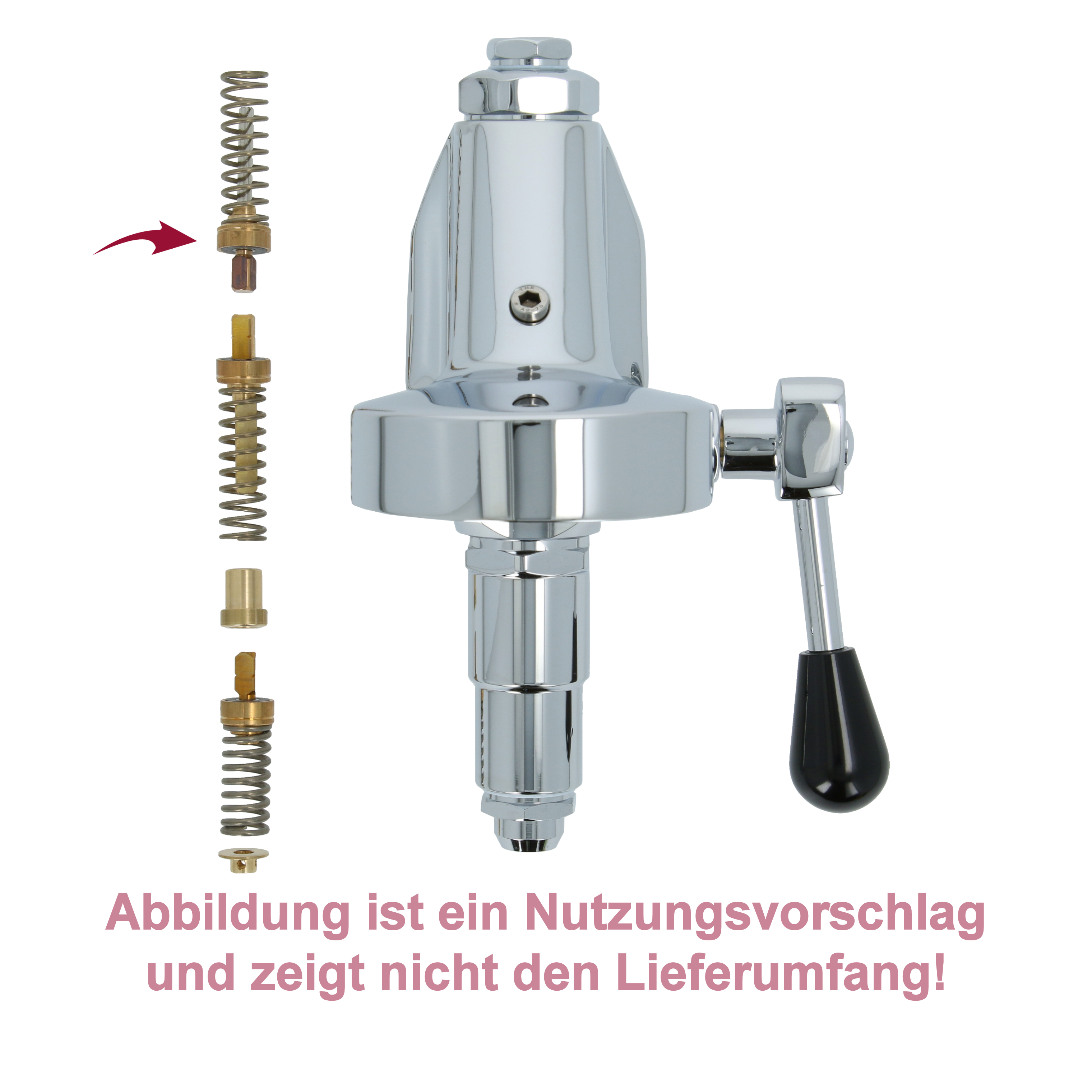 Ventil (Oben / 54mm) für Brühgruppe der E61 Gruppen Espressomaschinen