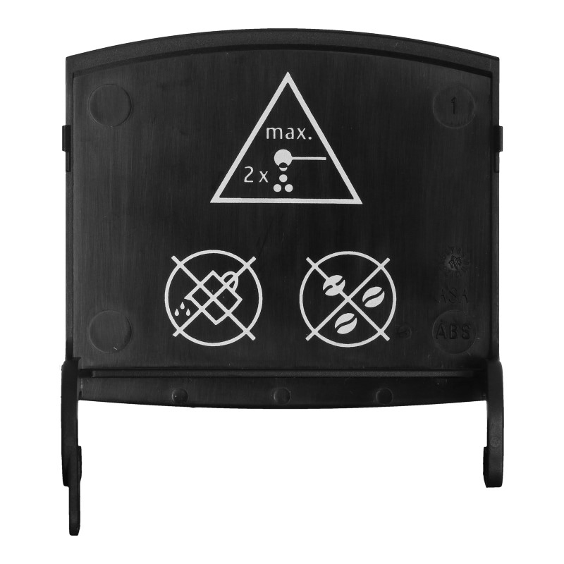 Pulverschachtdeckel (V2 / Schwarz) mit runder Kante für Jura C- / E- / F-Serie Kaffeevollautomaten