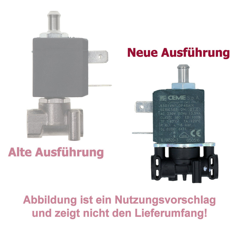 Solenoidventil (3) für DeLonghi EABI / EAM / ECA / ESAM & AEG Caffe Grande