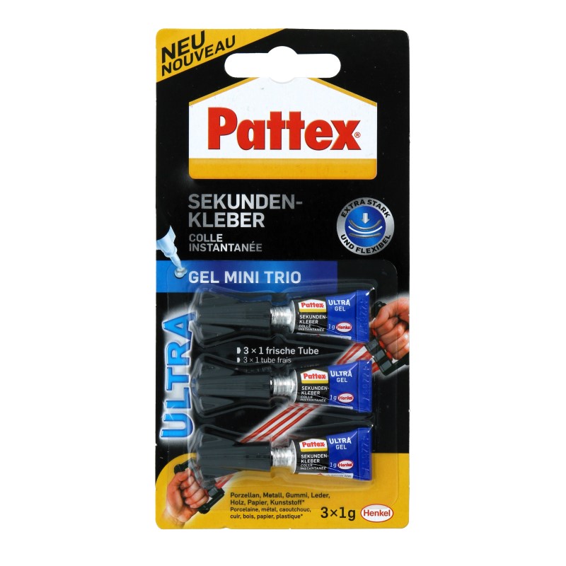 Sekundenkleber Ultra Gel Mini Trio Pattex (3x1g)