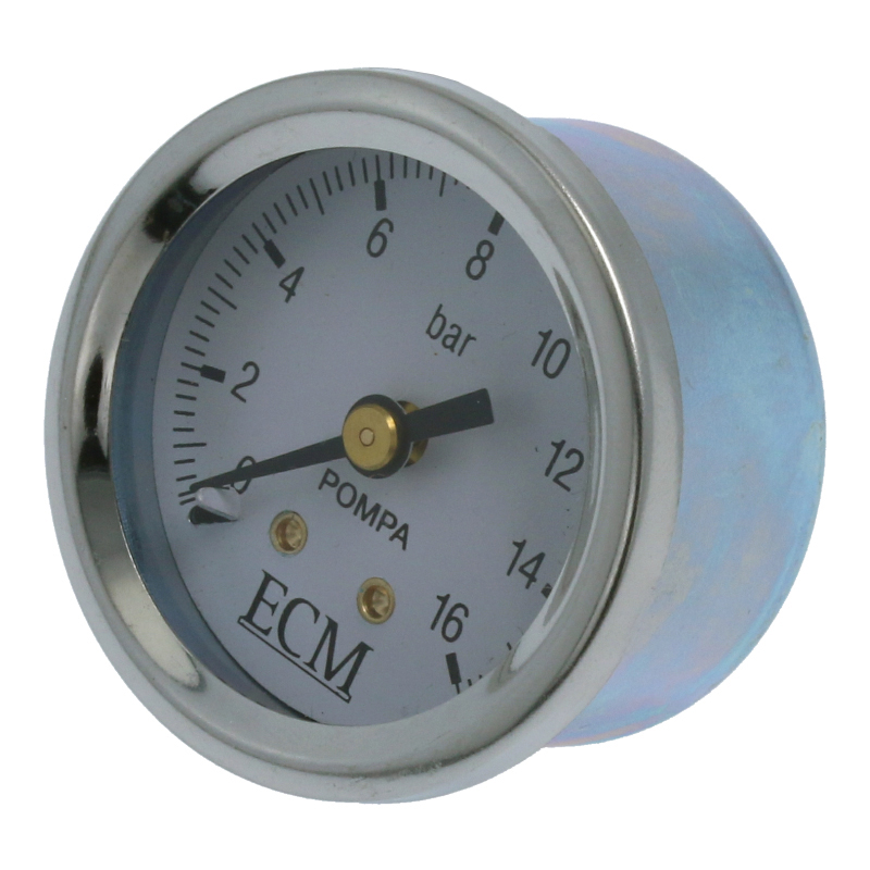 Manometer (Pumpe 0-16 bar / Weiß / Original) mit Logo für ECM Espressomaschinen