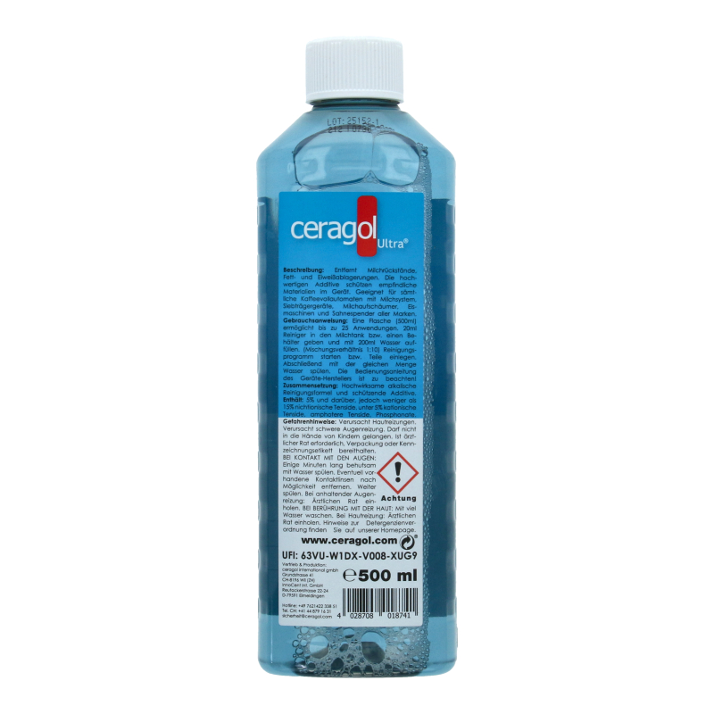 Ceragol Ultra Milchsystem-Reiniger (0,5 Liter Flasche)