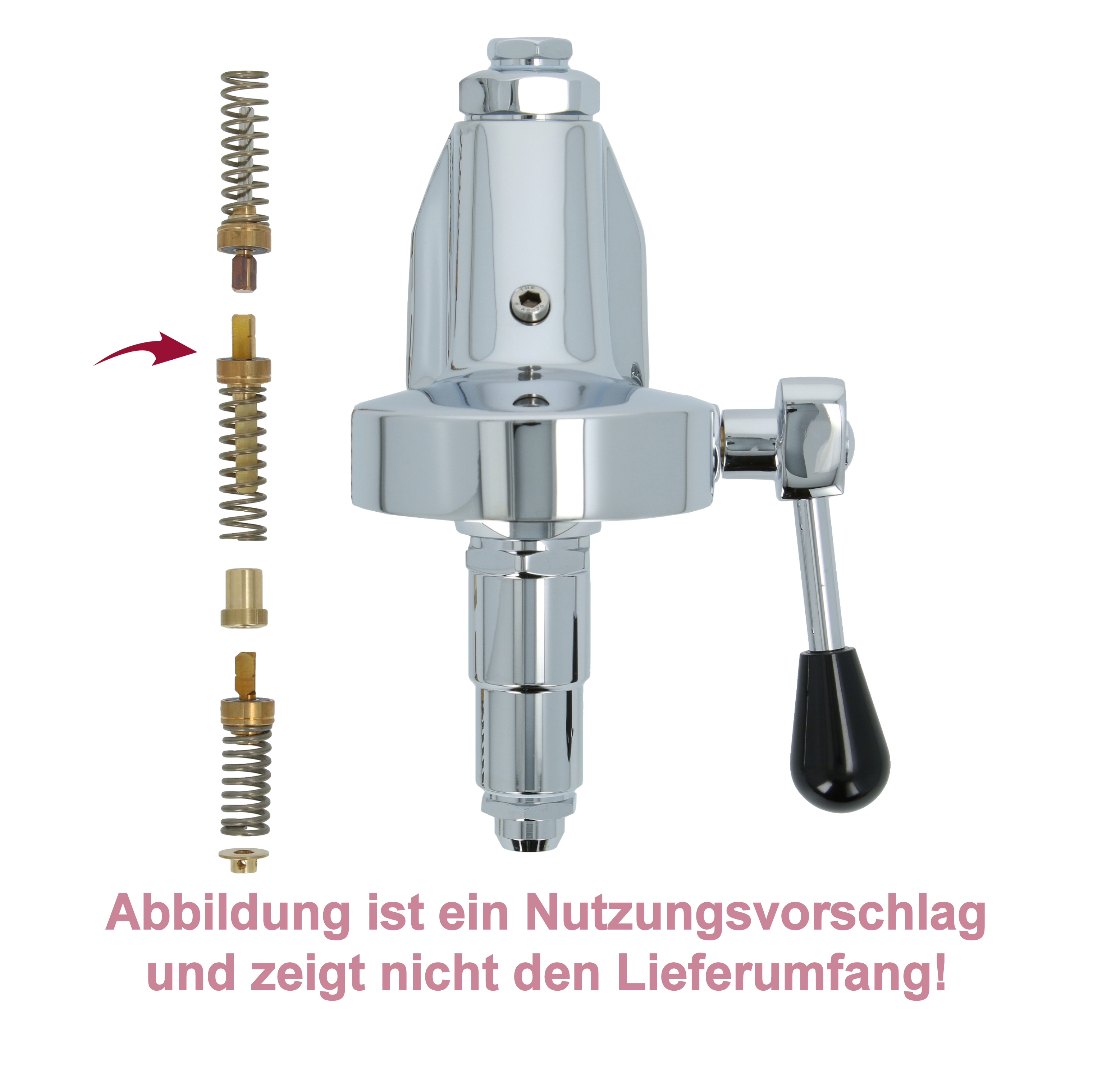 Ventil (Mitte / 53mm) für Brühgruppe der E61 Gruppen Espressomaschinen