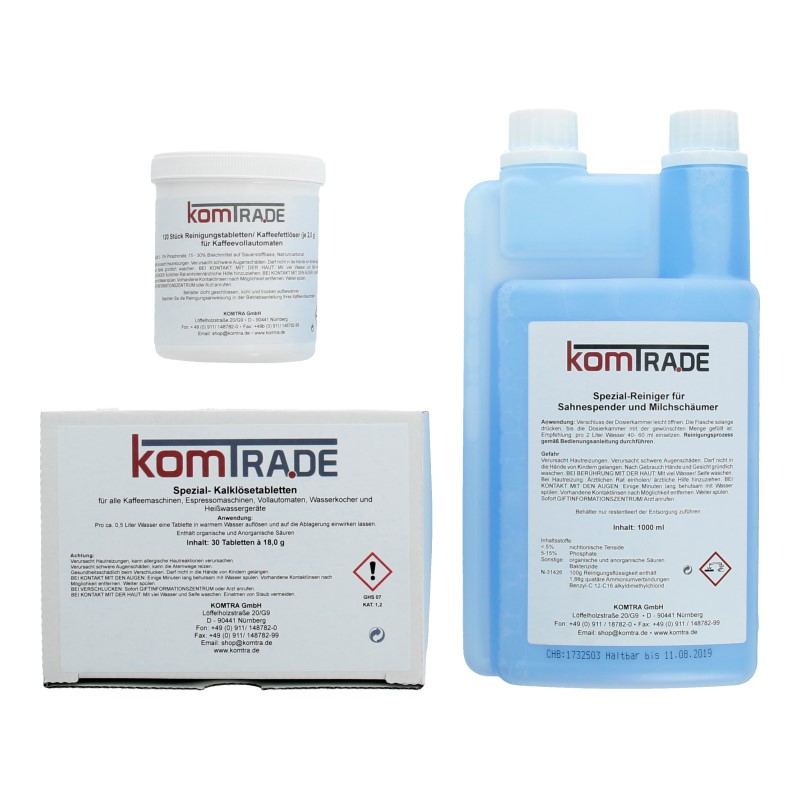 KomClean PREMIUM Reinigungs-, Entkalkungs-, Pflege-Set