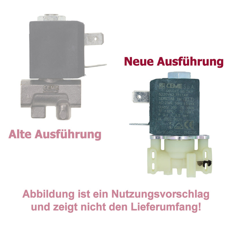 Solenoidventil (2) für DeLonghi EABI / EAM / ECA / ECAM / ESAM & AEG Caffe Grande