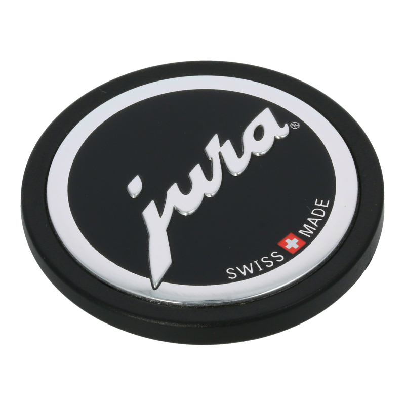 Emblem / Button "Jura" (41,7mm) für Gehäuserückwand Jura Z5 / Z7 / Z9 / X5 Kaffeevollautomaten
