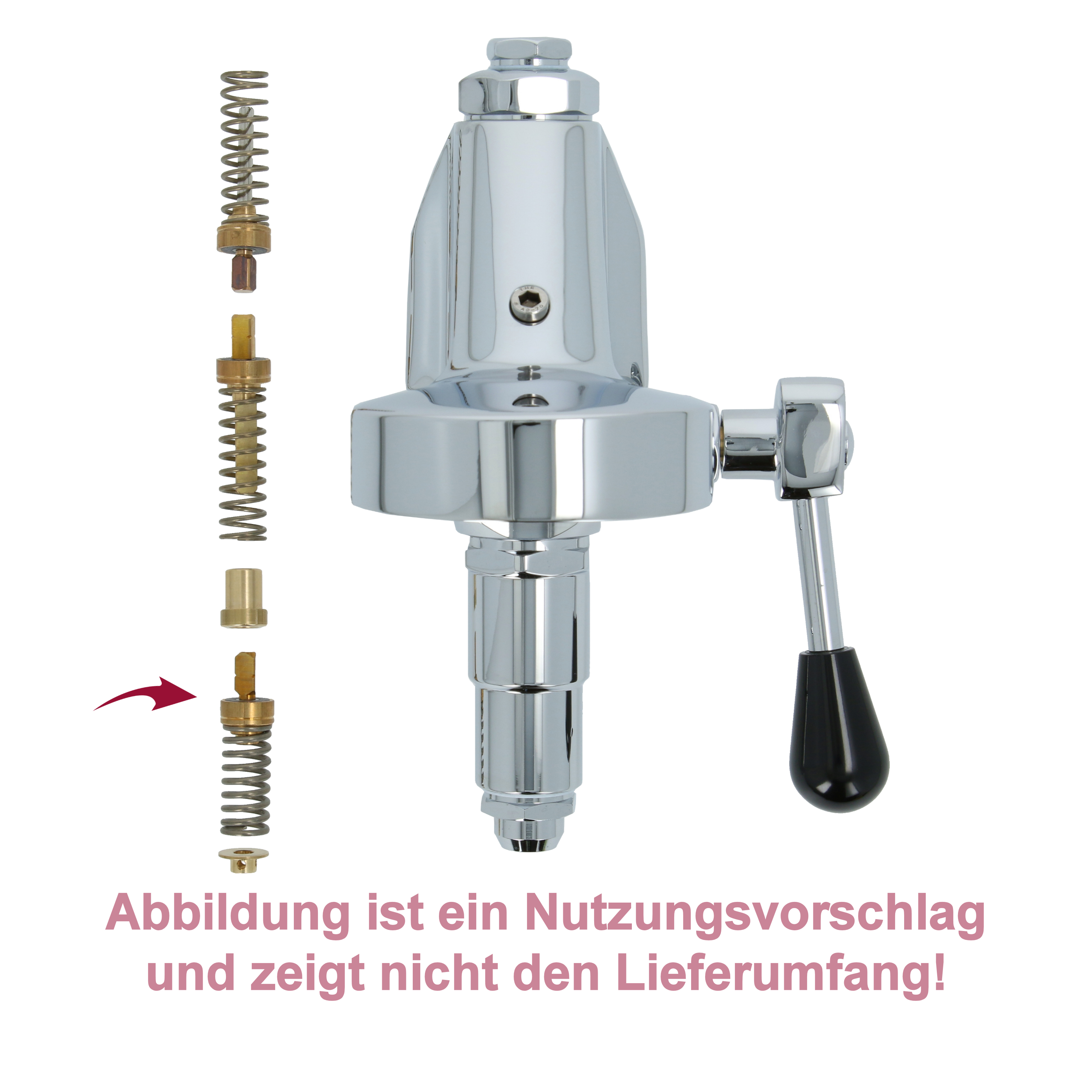 Ventil (Unten / 27mm) für Brühgruppe der E61 Guppen Espressomaschinen