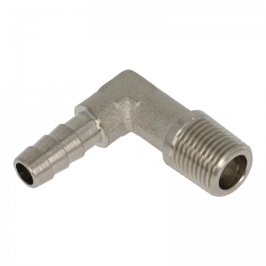Fluid-Anschluss L-Form Kurz (Gewebeschlauch / 1/8&quot;- 6mm) - Saeco &amp; Philips HD8764/02 - Minuto Silber